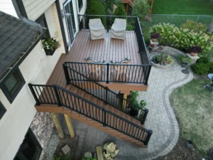 Dry composite deck after using a power washer.