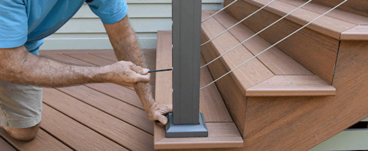 Composite deck railing install Chicagoland.