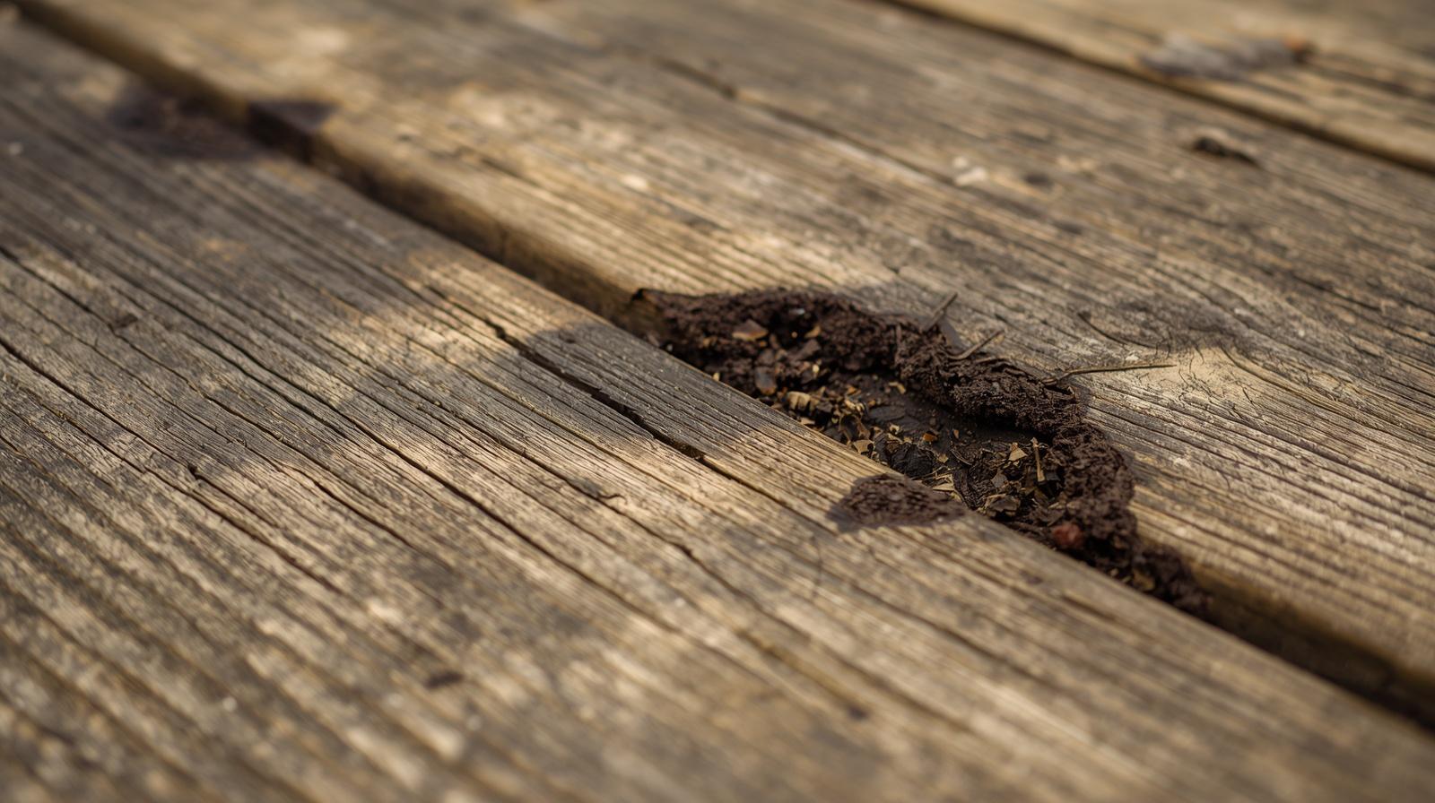Up close view of soft spongy wood.