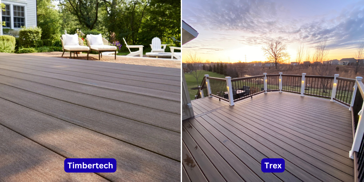 timbertech deck vs trex deck side by side comparison