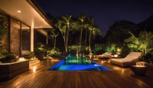 Pool Deck with Deck Lighting