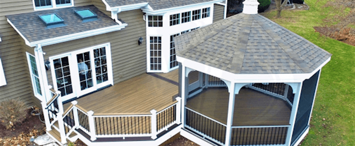 Classic Backyard Deck with a Screened Gazebo