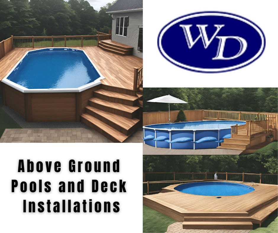 Above ground pool deck installation Warners Decking of Naperville