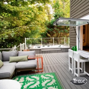 Newly installed trex composite decking built by professional deck contractors - Warner's Decking.