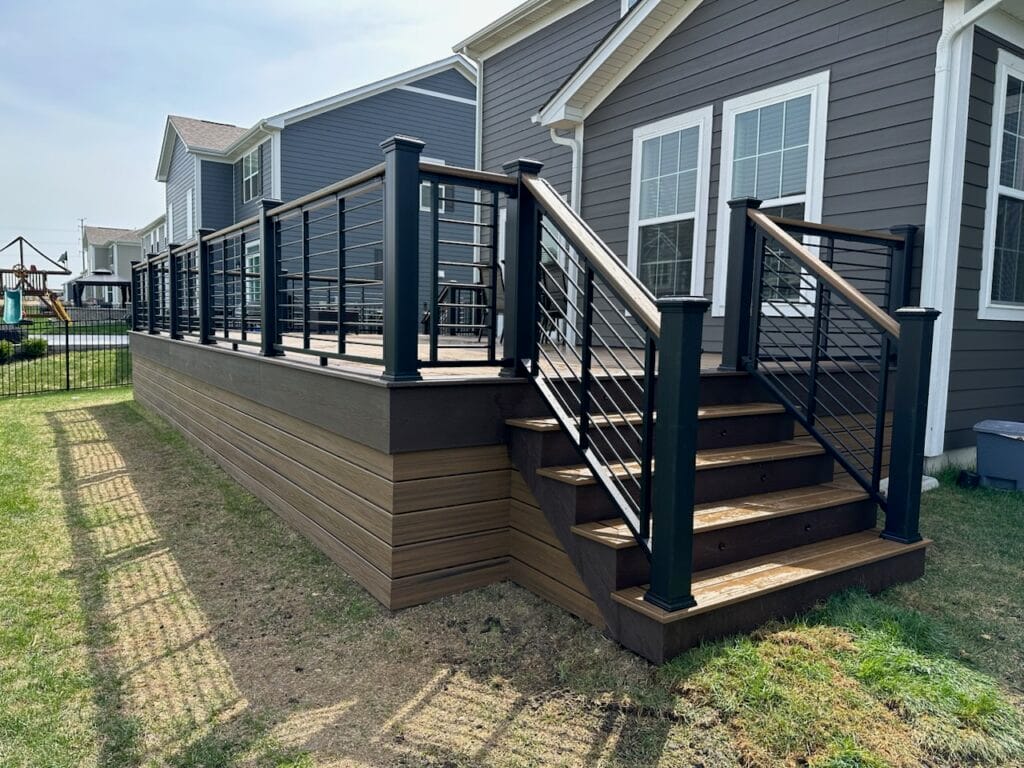 Trex Decking with a leading staircase