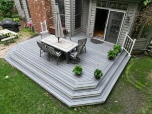 Pebble Grey Composite Deck in Chicago Suburbs