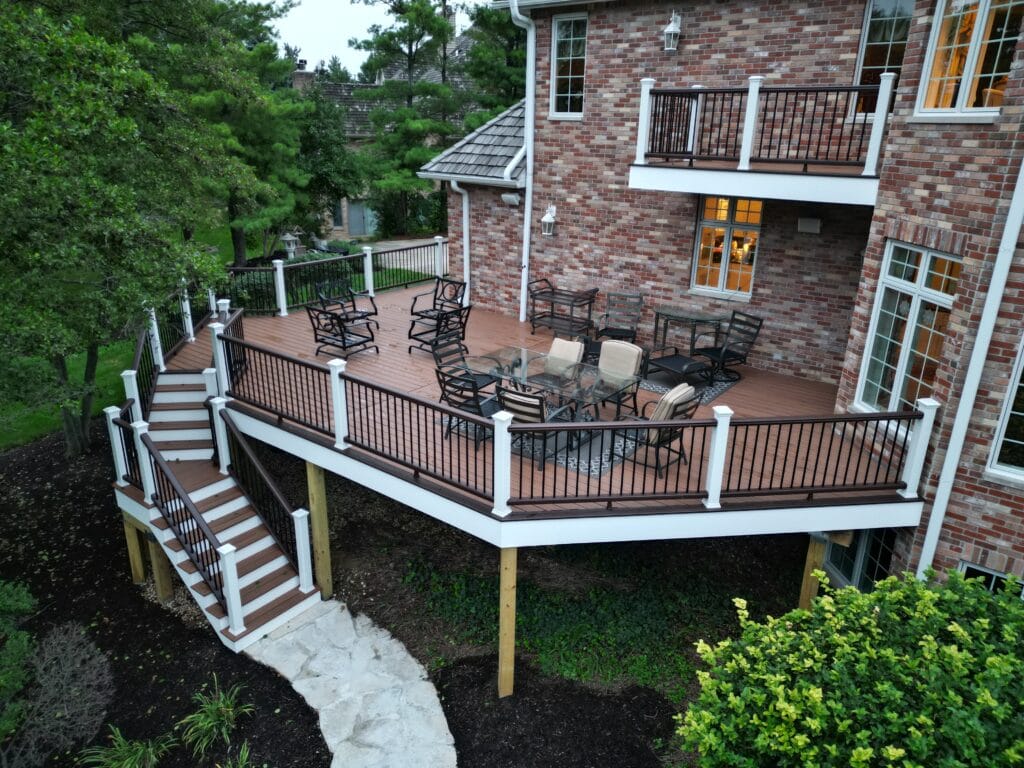 Luxury high-end Trex® composite deck with premium finishes and elegant design.