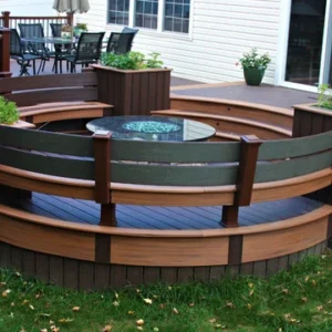circular fire pit deck miles deck construction