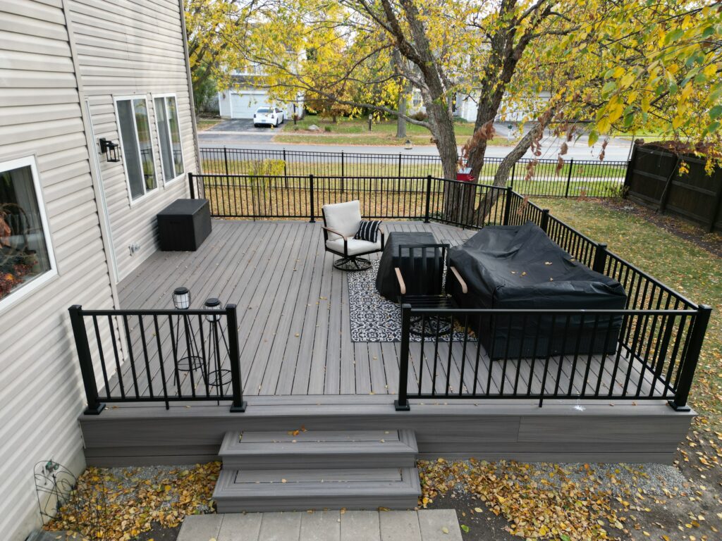 Custom raised deck in Chicago suburbs