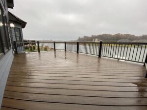 Lake view off of a Trex composite deck balcony.
