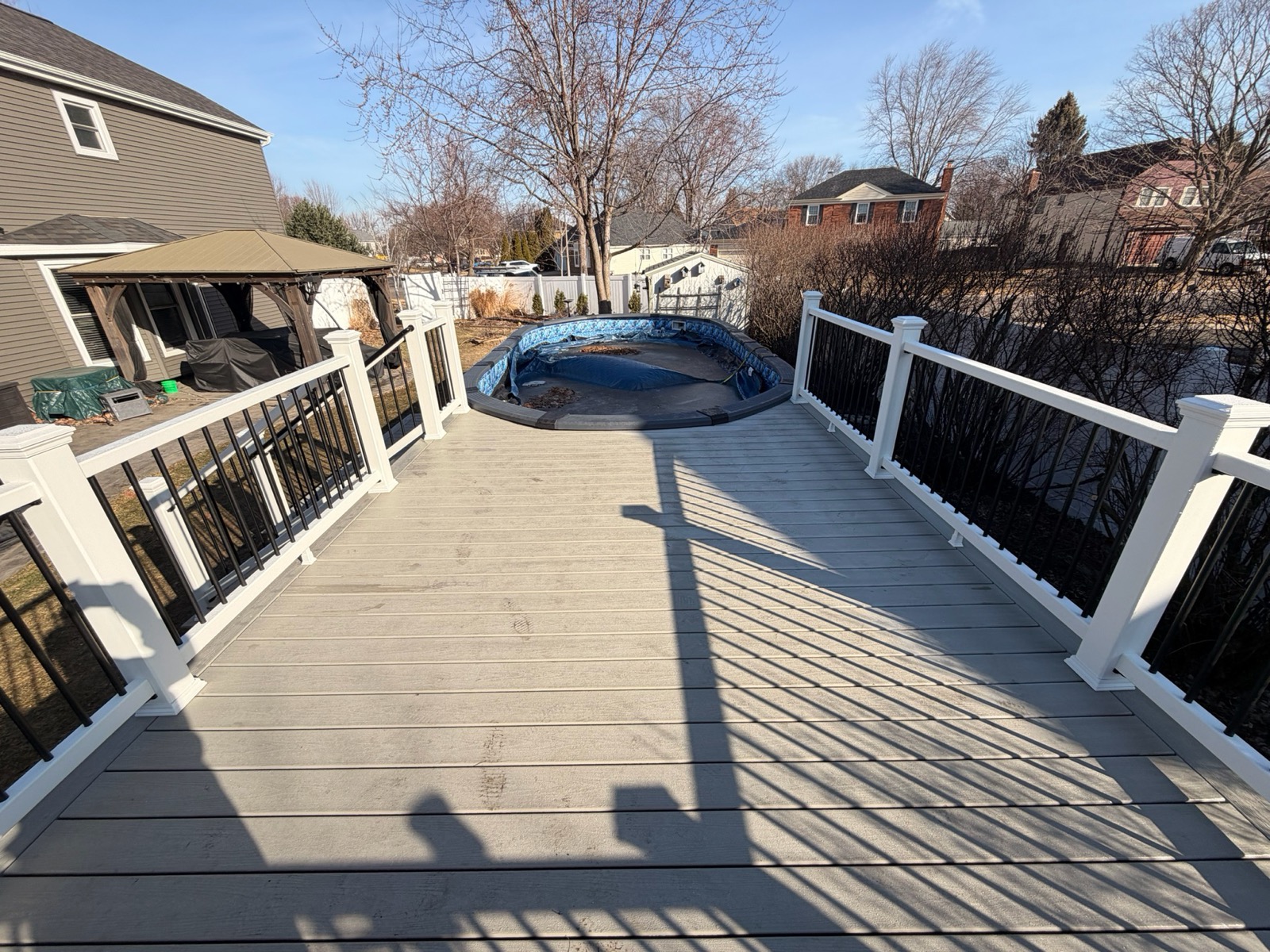 Trex composite deck with Transcend railings built in Aurora, IL