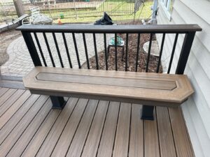 Custom composite deck bench Lisle, IL.