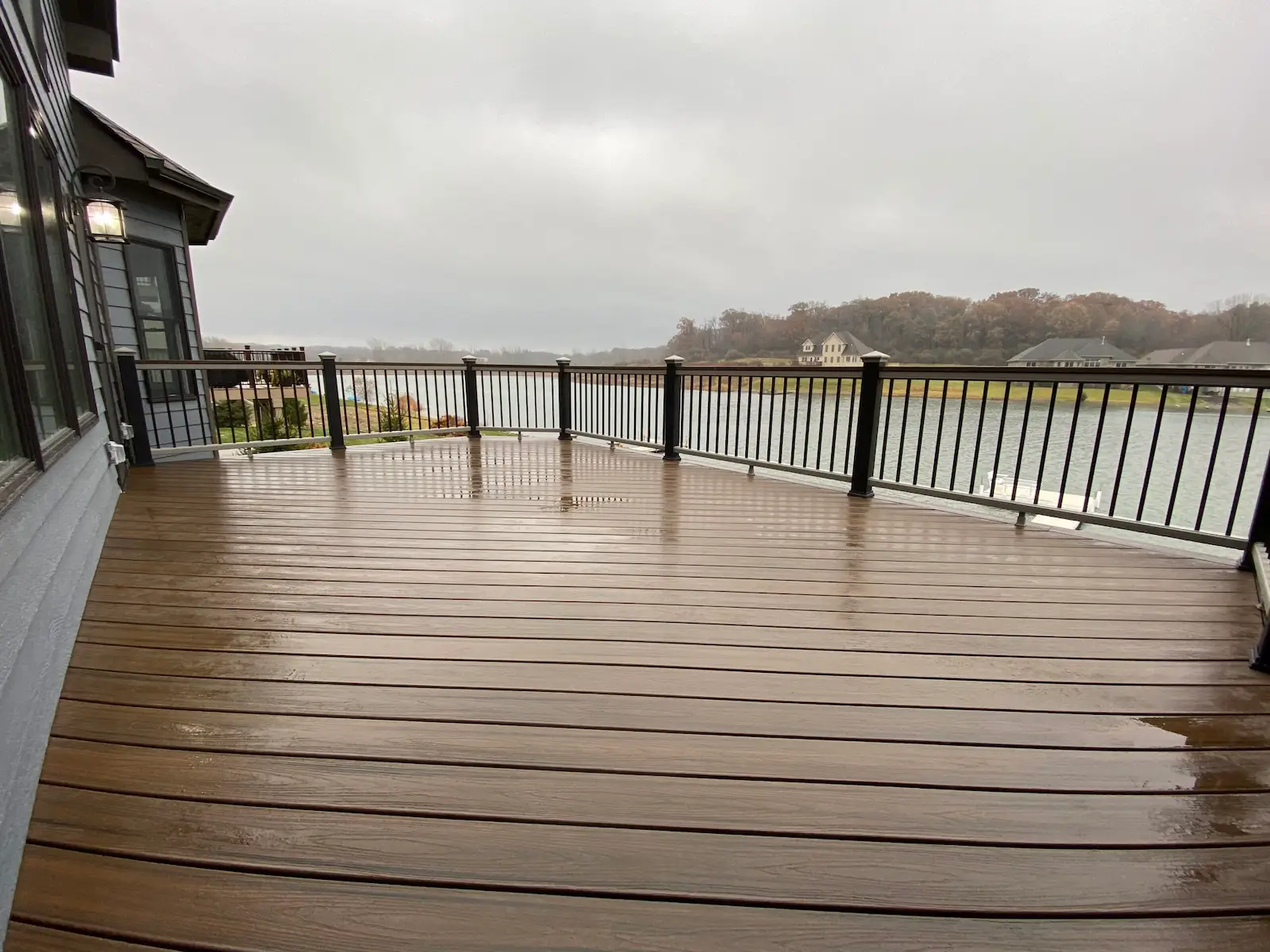 Lake view off of a Trex composite deck balcony.