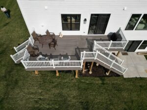 A raised Trex composite deck built by a TrexPro Platinum Contractor Warner's Decking