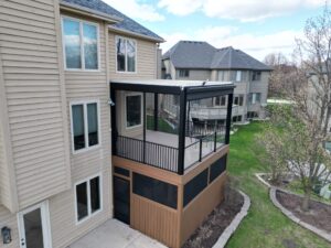 motorized louvered roof pergola built in Aurora, IL