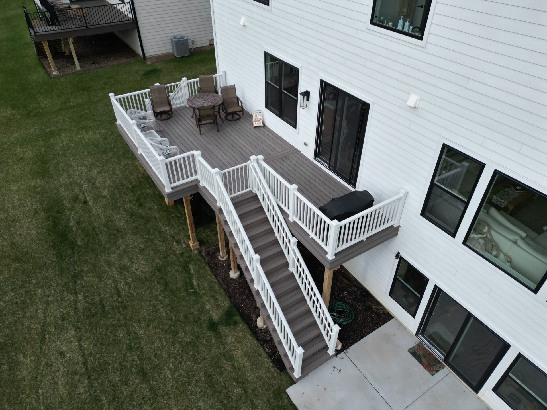 A Trex composite deck build in Lemont, Illinois by a TrexPro Platinum builder - Warner's Decking Chicago's award winning deck builder
