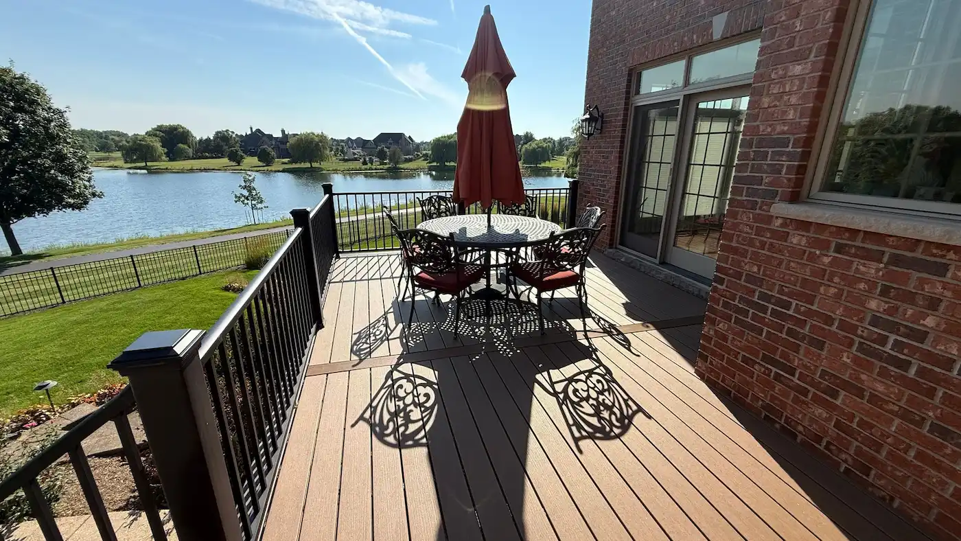 View from a composite deck in Saint Charles, IL built by a expert deck contractor.
