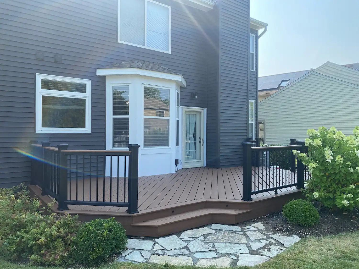 New Trex deck installation completed in Naperville, Illinois by Warner's Decking.