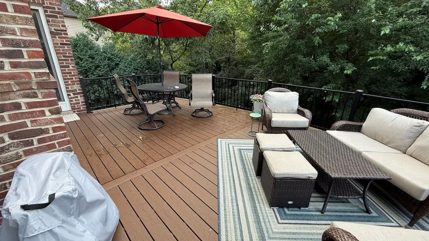 Trex deck installation completed in Lemont, IL.