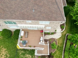 Trex composite deck with staircase