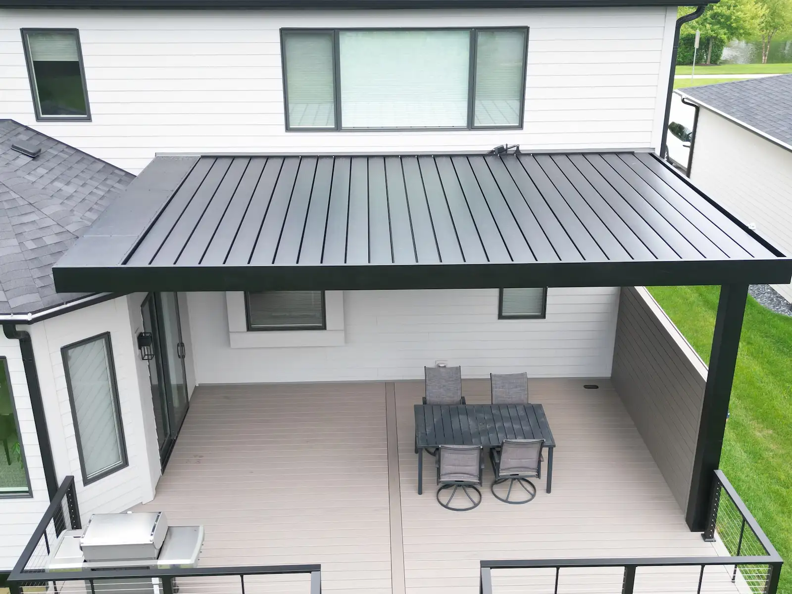 naperville il trex transcend deck pergola privacy wall