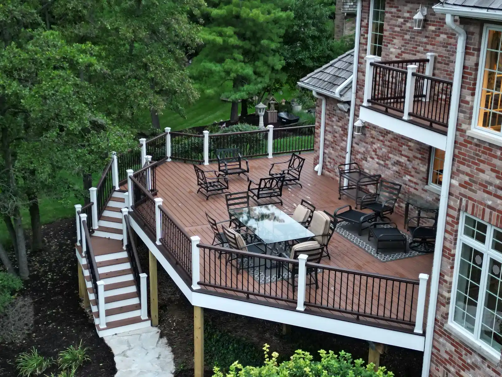 Trex Transcend composite decking installed on a residential deck in Shorewood, IL